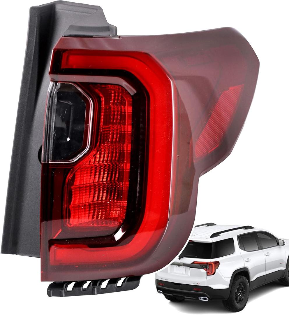 LED Tail Lights Compatible With 2020-2023 GMC Acadia Rear Light Taillights Right and Passenger Side Outer Right Black Bezel Replace 85150722
