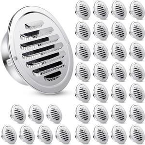 Zonon 36 Pcs Stainless Steel Soffit Vents 4 Inch Round Dryer Vent Cover with Mesh Screen for Home Outdoor Bathroom Wall Ceiling Outside Exterior Exhaust (Silver)