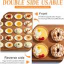 Deviled Egg Containers with Clear Locking Lid(25 Eggs), Deviled Egg Platter with Handle, Wooden Deviled Egg Tray for Party, Potlucks and Kitchen, Reversible Charcuterie Board Cutting Board,Gift Box