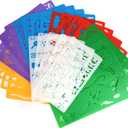 Stencil Drawing Kit for Kids, 25 Pcs Plastic Drawing Stencils with 400+ Shapes, Great Birthday Gift for Boy Girl