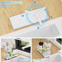 Cisily White Sponge Holder for Kitchen Sink, Sink Caddy Organizer with High Brush Holder, Kitchen Countertop Organizers and Storage Essentials, Rustproof 304 Stainless Steel, Soap Dispenser Organize