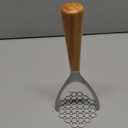 Brigii Potato Masher with Wooden Handle, Manual Potato Press for Kitchen Tool, Aluminum Alloy Potato Ricer For Fluffy Mashed Potato
