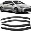 Tape-On Dark Tinted Side Window Visor Deflectors Vent Rain Guards Designed for Toyota Corolla Sedan 2019 2020 2021 2022 20234pcs