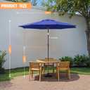 Outdoor Patio Umbrella, Table Umbrella with Push Button Tilt and Crank, 8 Ribs Market Umbrella