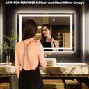 LOAAO 40"x28" LED Bathroom Mirror with Lights, Anti-Fog, Dimmable, Backlit + Front Lit, Lighted Bathroom Vanity Mirror for Wall, Memory Function