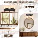 Farmhouse Bathroom Light Fixtures, 3-Light Rustic Wood Bathroom Lights Over Mirror with Glass Globe Shades, Matte Black Wall Mounted Lamp Vanity Lights for Bathroom Bedroom Living Room Cabinet