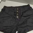 ANFTFH Womens Casual Shorts Summer Drawstring Elastic Waist Comfy Shorts with Pockets (Black, L)