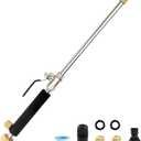 High Pressure Jet Hose Nozzle Attachment WandPower Washer Hydro Nozzle Attachment,Wand Lance for Gutter Patio Car Pet Window Glass Black