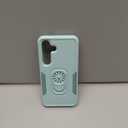 Compatible with Samsung Galaxy S24/S25 Case with Screen Protector Tempered Glass,Heavy Duty Shockproof Full Body Phone Cover Built in Metal Ring Holder Kickstand,2025 Mint Green