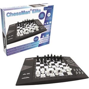 Lexibook, Chessman Elite, Interactive Electronic Chess Game +, 64 Levels of Difficulty, LEDs, Family Child Board Game, Black/White, CG1300
