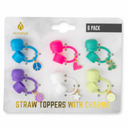 Manna Straw Toppers With Charms 10 Pieces Only