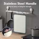 SNOWCLAD Stainless Steel Cutting Board,Double Sided Steel Cutting Board Set for kitchen,Stainless Steel/Wheat straw pp Large for meat,Dishwasher Safe [16 * 11+12 * 8.3 Inch]