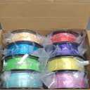 1.75mm Silk Shiny PLA 3D Printer Filament 8 Bright Colors Bundle: Silk Yellow/Lime Green/Orange/Sky Blue/Pink/Cyan/Red/Purple, Each Spool 250g, Total 2Kg 3D Printing Material, 250g x 8 Spools