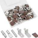 102Pcs Shelf Pins Pegs Kit,6 Styles Nickel Plated Shelf Support Pegs,Bookshelf Pegs for Shelves,L-Shaped Clips with Rubber Sleeve,Shelf Pins Holders for Furniture Glass Corner & Closet(5mm & 1/4inch)