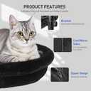 Cat Desk Bed, Heavy Duty Steel Clamp-On Various Desktops, Machine Washable Reversible Cat Beds for Large & Kitten, 360 Rotating Height Adjustable, Indoor Cats Nest Furniture Supports 45lbs, Black