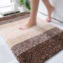 OLANLY Bathroom Rugs Mat 36x24, Extra Soft Absorbent Microfiber Bath Rugs, Rubber Backing, Quick Dry, Machine Washable Bath Mats for Bathroom Floor, Tub and Shower, Home Decor Accessories, Brown