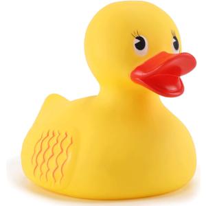 10" Jumbo Classic Yellow Rubber Duck Bathtime Toy, Floating Fun Pool Preschool Bathtub Toy, Giant Flexible Large Yellow Duck for Kids (1)
