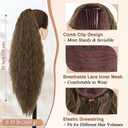 BARSDAR Long Curly Brown Drawstring Ponytail Extension  30 Inch Synthetic Comb Clip in Pony Tails Hairpieces for Women - Voluminous Natural Looking Medium Brown Curly Wavy Ponytail