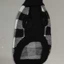 White Black Plaid Christmas Dog Sweater, Holiday Turtleneck Pet Sweater for Small Dogs, Cat Warm Coat Apparel, Winter Knitwear Pet Clothes for Cold Weather Small (S) 12"