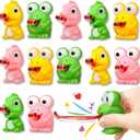 24 Packs Valentine's Day Cards for Kids with Squeeze Animals Dinosaur Frog Toys, Valentines Day Gifts for Kids Sensory Fidget Toys Tongue Sticking Out, Classroom Exchange Prizes Party Favor