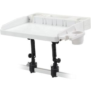 HITORHIKE Bait Board Set with Mounts & Extenders White Cutting Board for Bass, Center Console, Pontoon Boats Great for Fishing, Filleting, Outdoor Cooking (Round & Square Rail Mount Set)