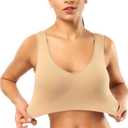 BESTENA Sports Bras for Women, Seamless Comfortable Yoga Bra with Removable Pads, Nude, X-Large