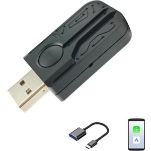 USB Carplay Wireless Adapter, Android Auto Adapter Dongle, Easy Plug & Play, Compatible with Cars from 2016 & iPhone Android Phone 2026 Upgrade
