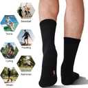 LWK Men's Bamboo Viscose Athletic Crew Socks, Thick Cushioned Moisture Wicking Breathable Running Socks, 6 Pack Gift Box, Size Large (Black)