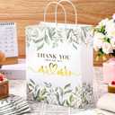 Panelee 24 Pcs Thank You Wedding Gift Bags Bulk with Handles Thank You Paper Welcome Bags for Guests Bridal Shower Gifts Wedding Favors, 8 x 4 x 10 Inch