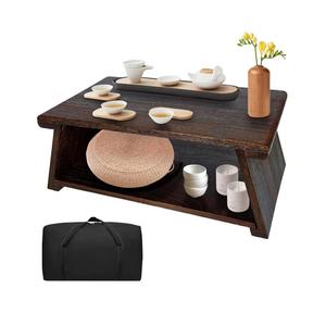 Floor Table, Altar Table Paulownia Folding Design, Low Meditation Table for Sitting on The Floor Japanese Table Tatami Table