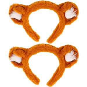 FRCOLOR 2Pcs Tiger Headbands Plush Animals Ears Face Wash Facial Hair Band Funny Ears Hair Hoop Cute Zoo Animals Party Costume for Birthday Party Cosplay Photo Prop