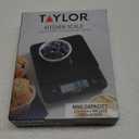 Taylor Glass Top Food Scale with Touch Controls, 11 lb Capacity, Sleek Black Design for Precision Food Measurement in Grams and Ounces