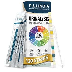 14-in-1 Full Panel Urine Test Strips for Urinalysis | 120 Strips in Resealable Pouches Test for Kidney Health, Liver Function, UTI, Ketosis, Hydration, and Protein Levels
