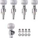 BQLZR Zinc Alloy Banjo Tuning Pegs 5 String Chrome, Geared Machine Head With Pearled Pegs, 4:1 Tuner Ratio