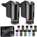 Car Air Freshener Diffuser, Smart Car Air Freshener, Auto On/Off with 3 Modes, Vent Clip, Long Lasting with 10 Essential Oils in 5 Scents (2 Pack)