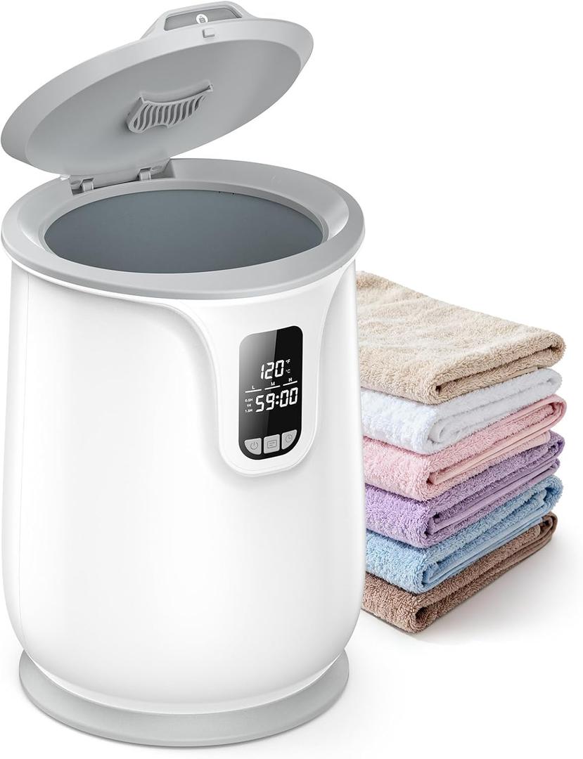 ZAFRO Luxury Towel Warmer  - Smart Timed Hot Towel Warmers for Bathroom with LED Display, 24-Hour Delay, Auto Shut Off & Child Lock, Warms 3 Oversized Towels & Robes for Spa (Snow White)