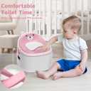 3-in-1 Potty Training Toilet, Portable Potty, Potty Training Seat and Toddler Step Stool, Easy Setup and Clean, Anti-Slip Toddler Potty Trainer for Boy Girl,Pink