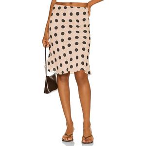 Tankaneo Womens Polka Dot Midi Skirt Summer Elastic High Waisted Skirts Sheer Mesh Going Out Vintage Flowy Skirts, Small