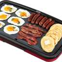 DASH Deluxe Everyday Electric Griddle with Dishwasher Safe Removable Nonstick Cooking Plate for Pancakes, Burgers, Eggs and more, Includes Drip Tray + Recipe Book, 20 x 10.5, 1500-Watt - Red