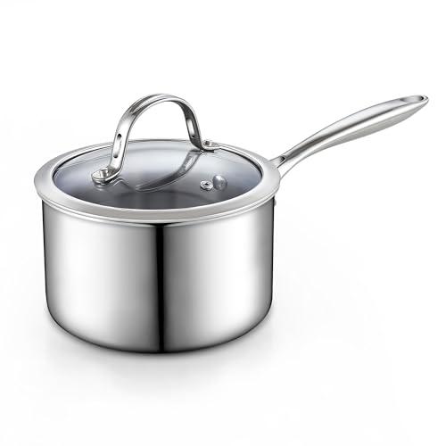 Cooks Standard Stainless Steel Saucepan with Lid, Multi-Ply Clad Sauce Pot 3-Quart, Silver Missing Lid