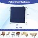 IASEAHK Patio Chair Cushions, 19" x 19" x 3" Outdoor Chair Cushions Set of 4, Waterproof Outdoor Cushions for Patio Furniture, Outdoors Seat Cushions Set of 4 with Handle and Ties, Navy Blue