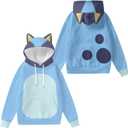 Adult Costume Hoodie Dog Ears Hooded Sweatshirt Sweater (Large, Blue)