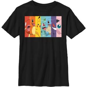 Pokemon Boys' Poke Rainbow (Small, Black)