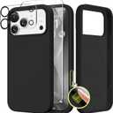 GONEZ Magnetic for iPhone 17 Pro Max Case, Compatible with MagSafe, [Screen Protector + Camera Lens Protector], Liquid Silicone Anti-Scratch Shockproof Protective Phone Case 6.9 inch, Black