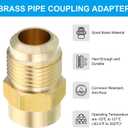 PATIKIL Brass Flare Tube Fitting, Union Coupling Gas Adaptor 5/8" (7/8"-14UNF) SAE 45° Flare Male to 3/8" NPT Female Pipe Connector Adapter with PTFE Tape for Refrigeration Gas System