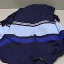 NITAGUT Mens Sweaters 1/4 Zip Up Striped Pullover Slim Fit Fall Winter Spring Long Sleeve Polo Sweaters (XX-Large, Navy Blue)