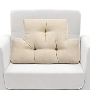 TANYOO Back Pillow for Recliner Lumbar Support Pillow Soft and Fluffy Back Support Cushion Thick Lumbar Cushion for Chairs, Recliners, Sofa, Couch and Bed for Pain Relief Beige