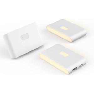 WYZE Rechargeable Night Lights with Dusk to Dawn & Motion Sensors, Warm & Soft White Stair Lights for Bathroom, Hallway, Linkable, Magnetic Mount, 3 Pack