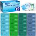 56 Packs Sutures Thread with Needle, Mixed Sutures, Training Threads(0,2/0,3/0,4/0,5/0,6/0,7/0) for Practicing Suturing, 4 Material