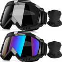 Dirt & Motocross Bike Goggles, 2-Pack Windproof Racing Goggles for ATV, Ski & Snowboard